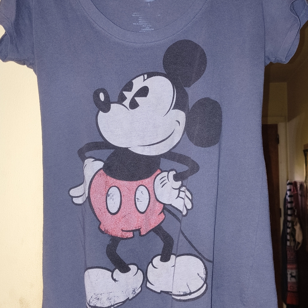 Disney Gray Mickey Mouse Short Sleeve Tee